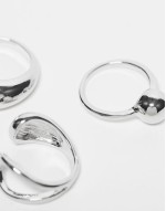 unisex 3 pack wrap around rings in silver