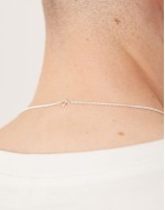 sterling silver short chain necklace in silver